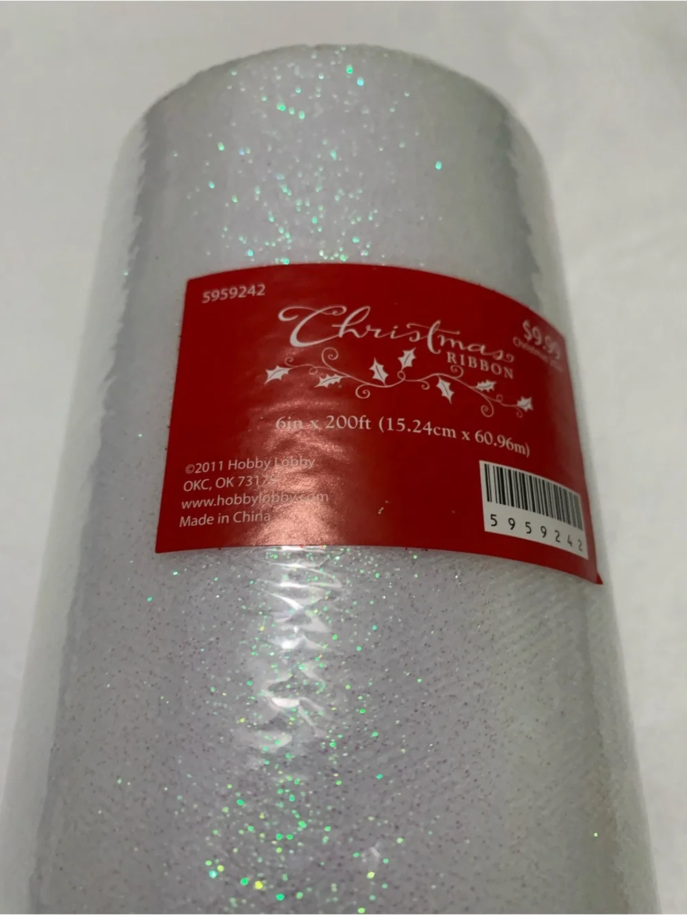Hobby Lobby Purple and White Glitter Tulle Rolls